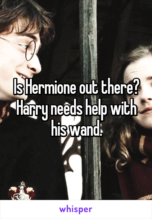 Is Hermione out there? Harry needs help with his wand.