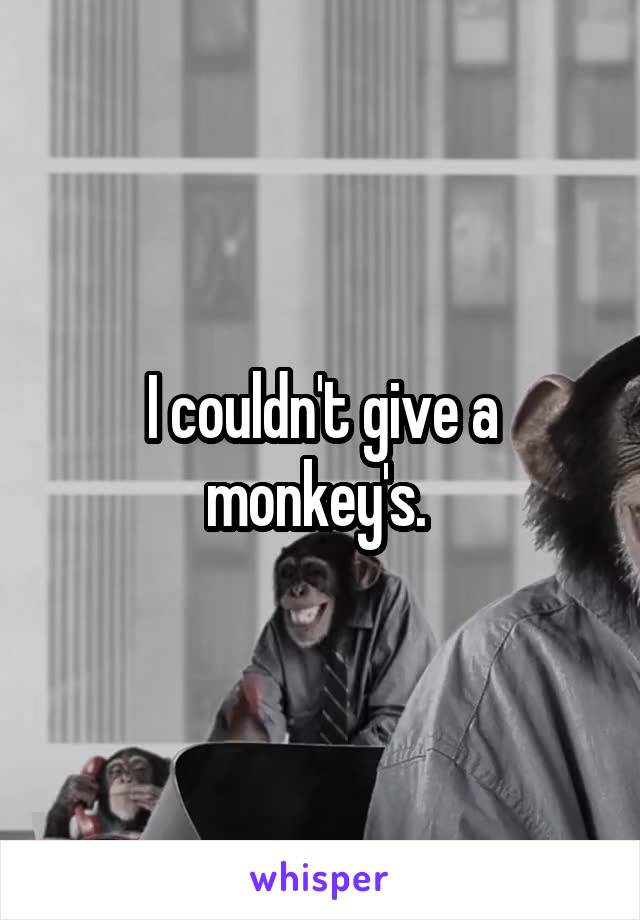 I couldn't give a monkey's. 