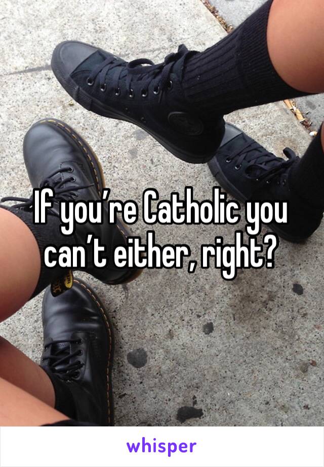 If you’re Catholic you can’t either, right?