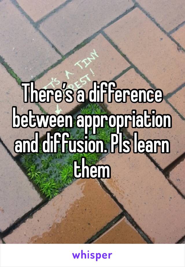 There’s a difference between appropriation and diffusion. Pls learn them 