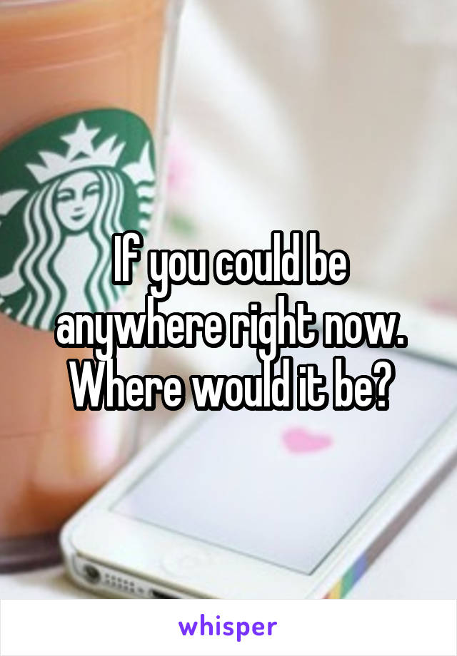 If you could be anywhere right now. Where would it be?