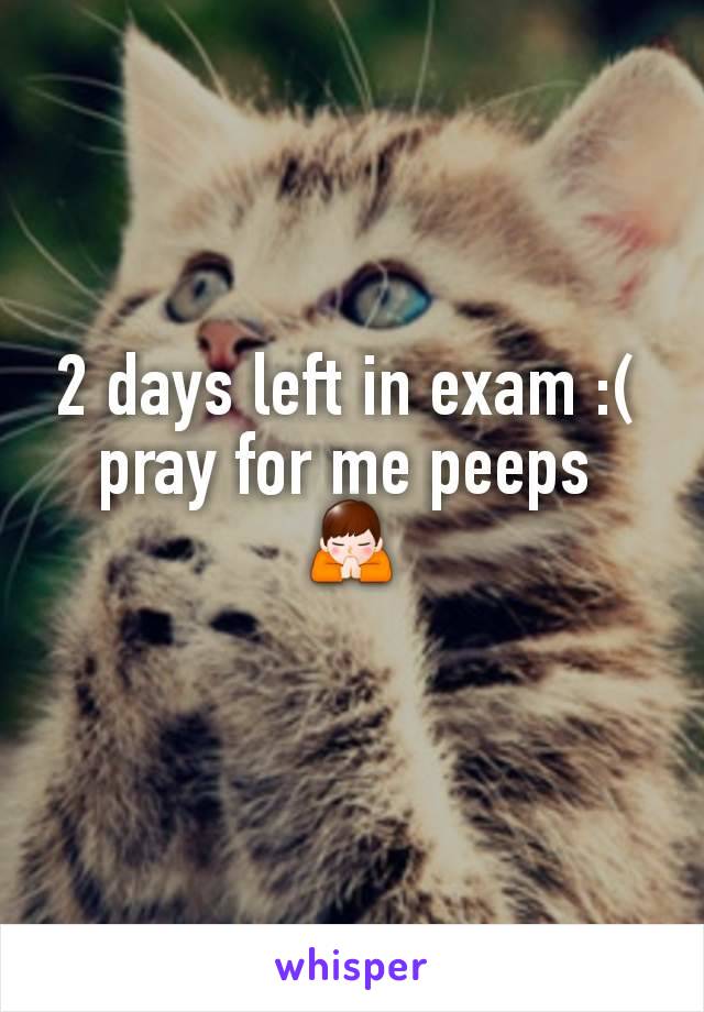 2 days left in exam :( 
pray for me peeps 
🙏