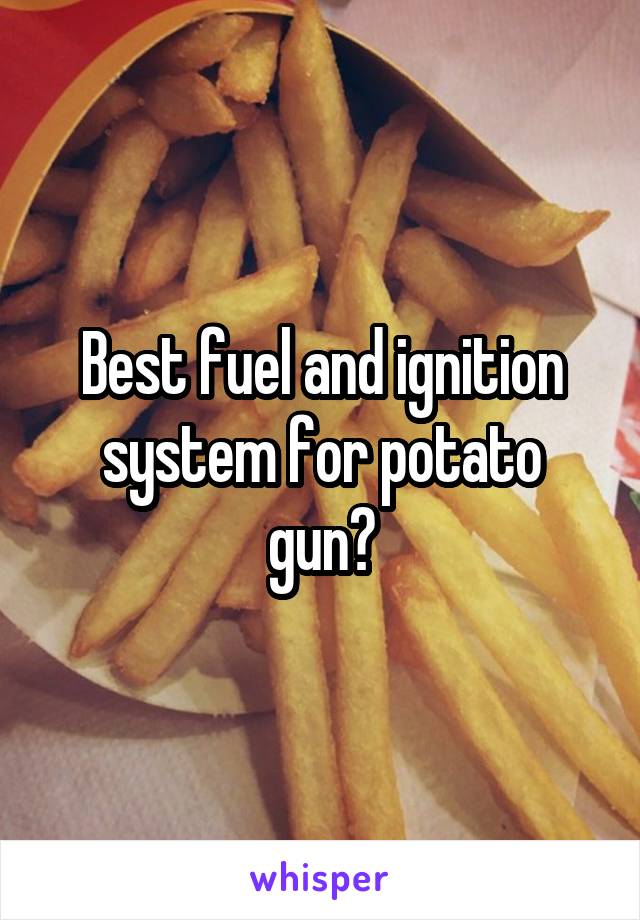 Best fuel and ignition system for potato gun?