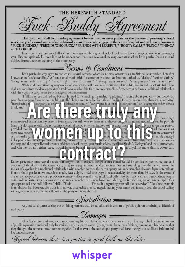 Are there truly any women up to this contract?