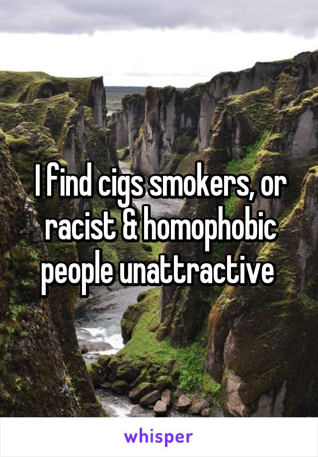 I find cigs smokers, or racist & homophobic people unattractive 