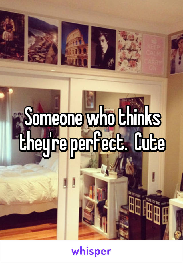 Someone who thinks they're perfect.  Cute