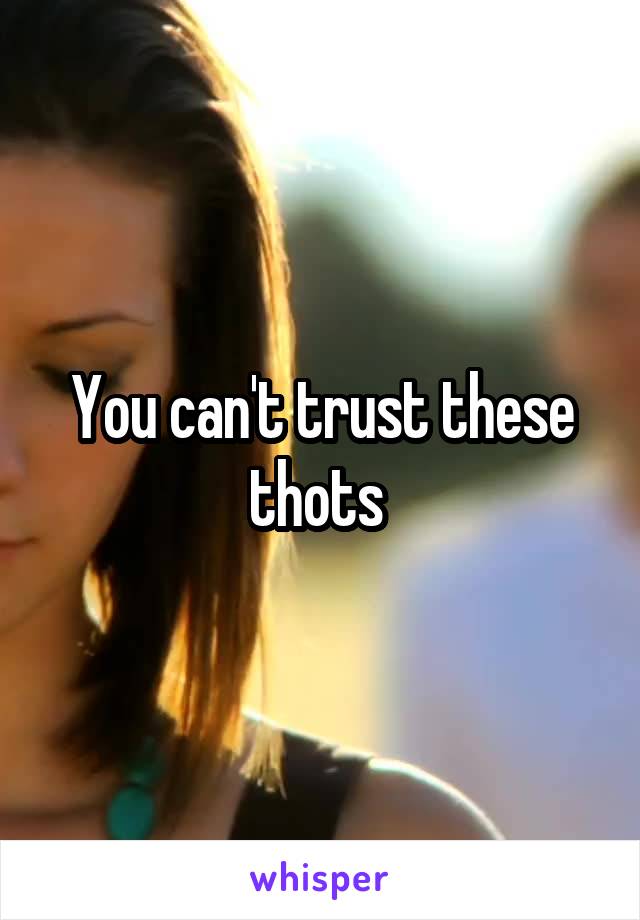 You can't trust these thots 