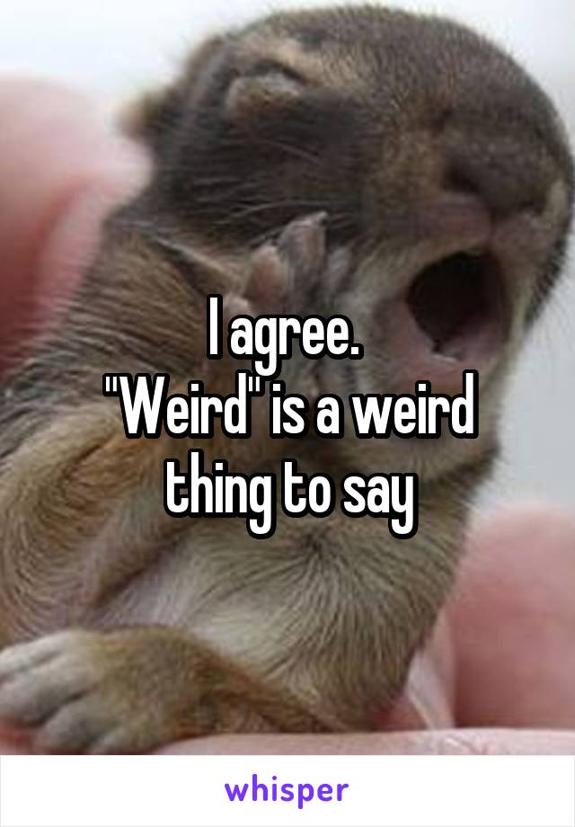 I agree. 
"Weird" is a weird thing to say