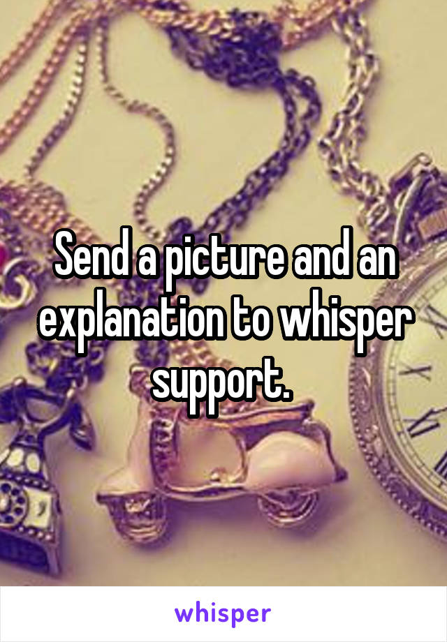 Send a picture and an explanation to whisper support. 