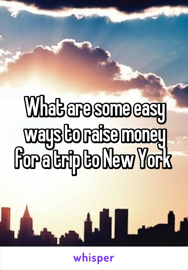 What are some easy ways to raise money for a trip to New York 