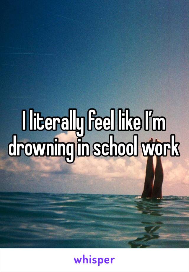 I literally feel like I’m drowning in school work