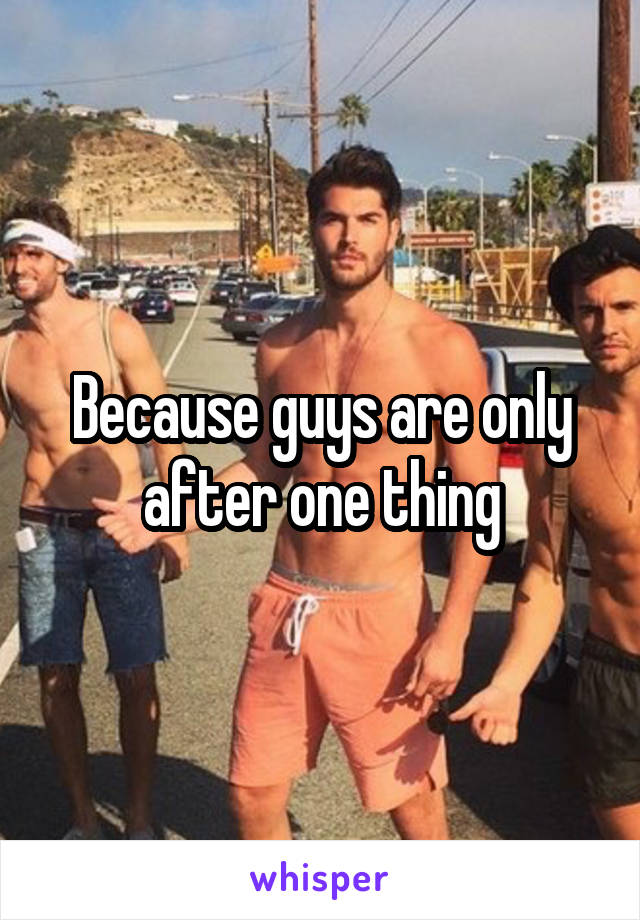 Because guys are only after one thing