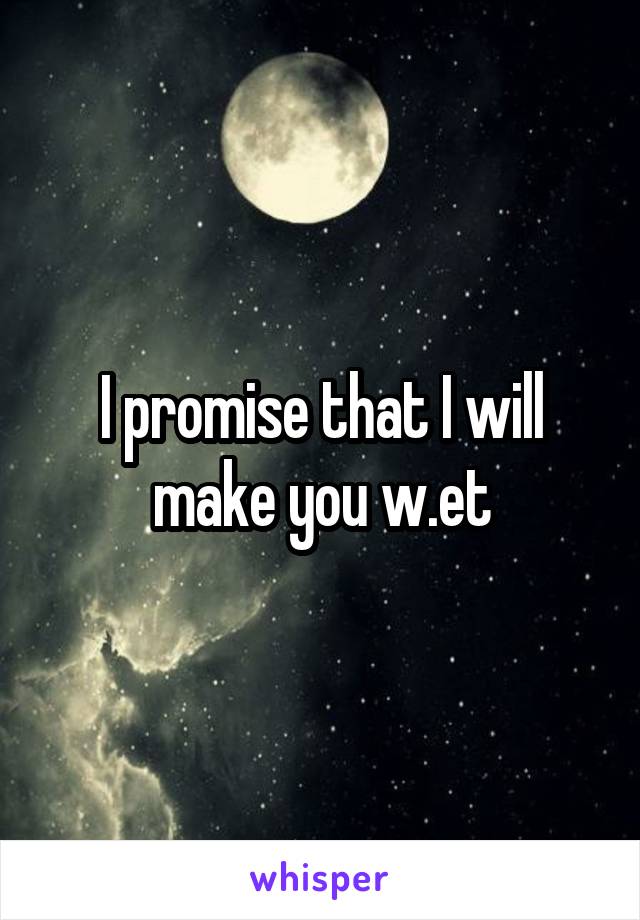 I promise that I will make you w.et