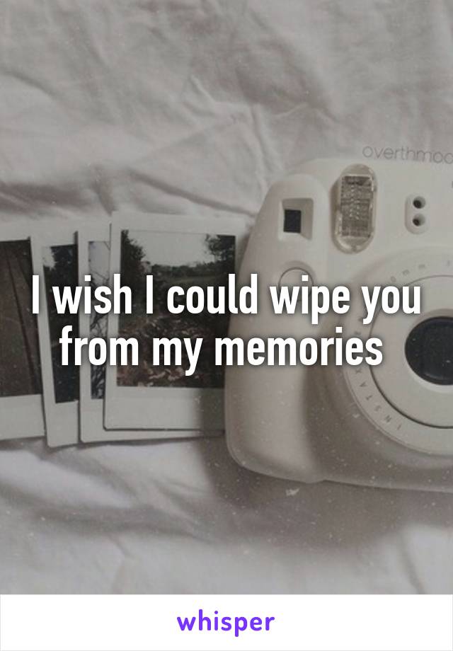 I wish I could wipe you from my memories 