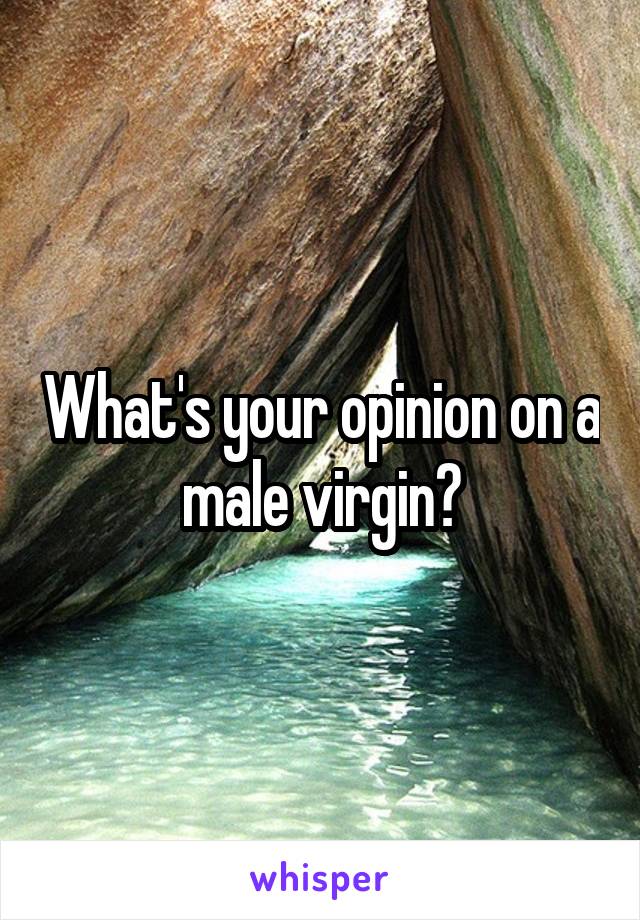 What's your opinion on a male virgin?