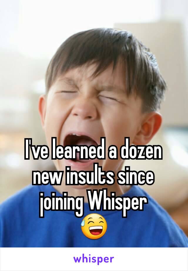 I've learned a dozen new insults since joining Whisper
ðŸ˜…