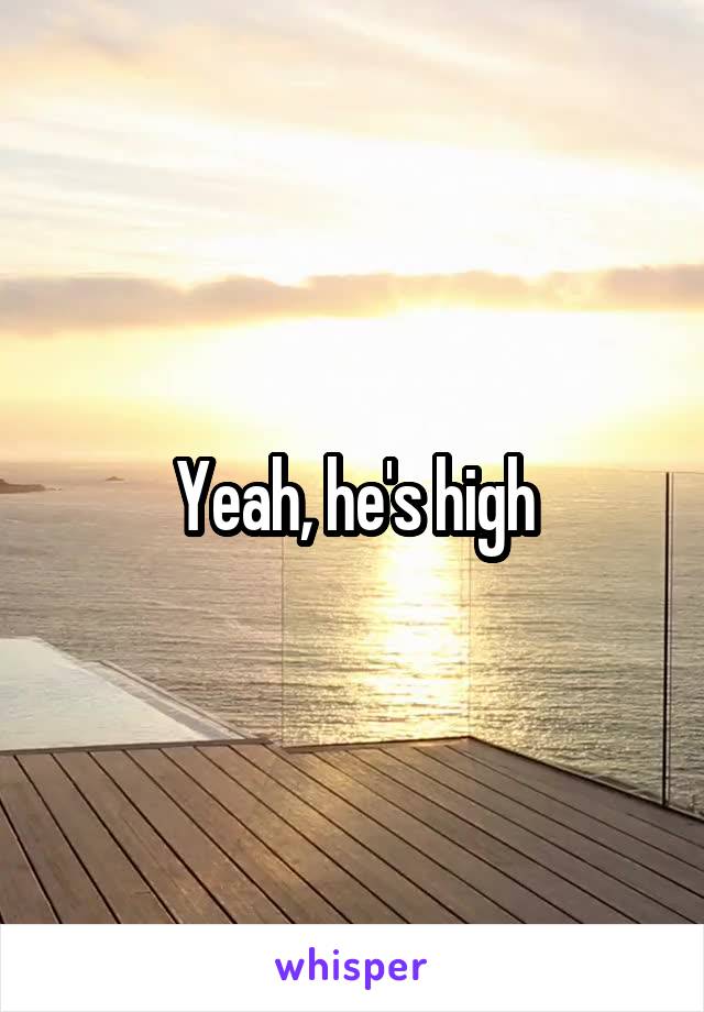Yeah, he's high
