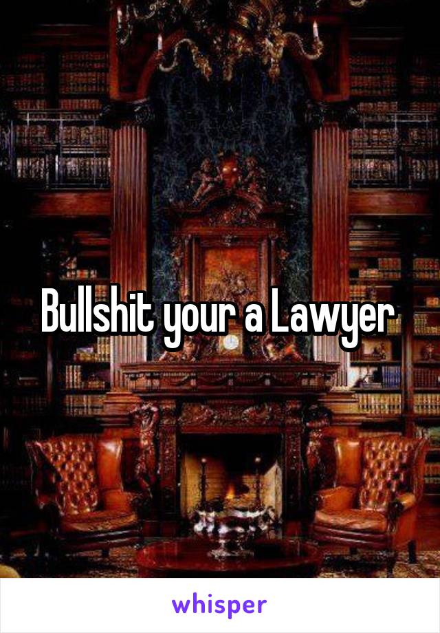 Bullshit your a Lawyer 