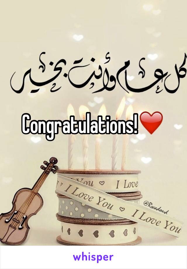 Congratulations!❤️