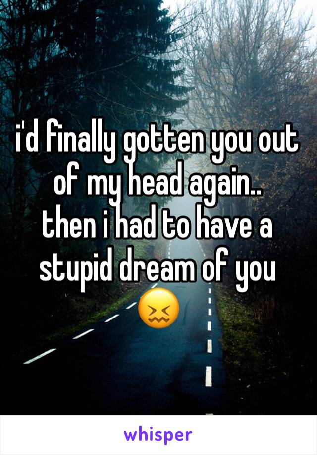 i'd finally gotten you out of my head again.. 
then i had to have a stupid dream of you 
😖