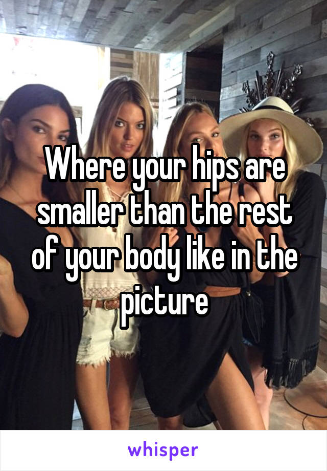 Where your hips are smaller than the rest of your body like in the picture
