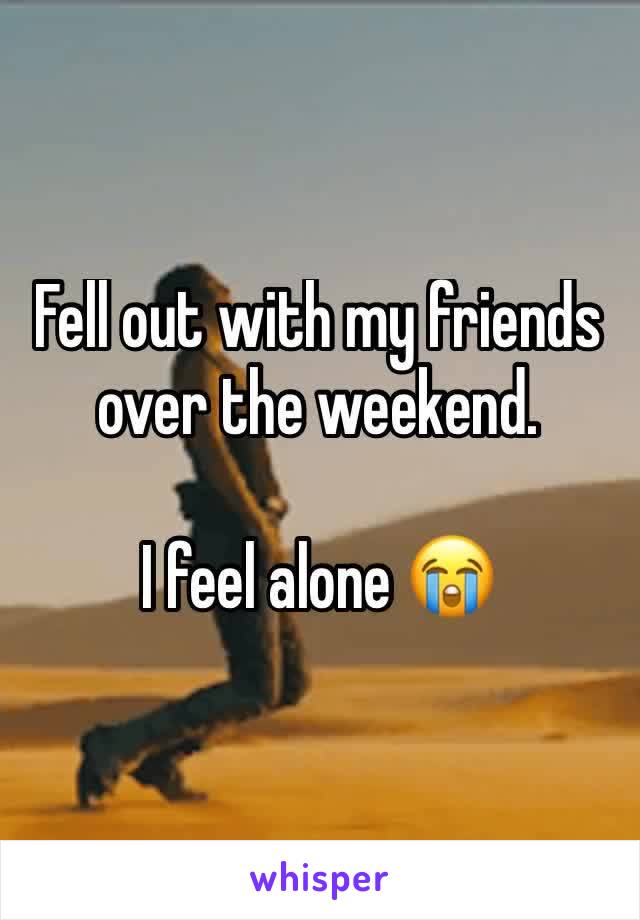 Fell out with my friends over the weekend.

I feel alone 😭