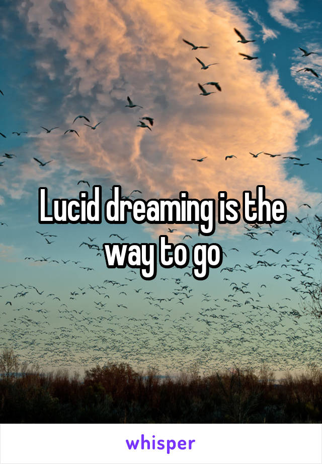 Lucid dreaming is the way to go