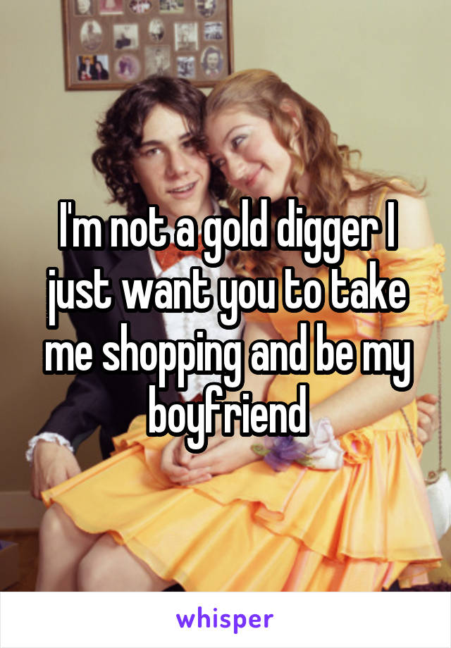 I'm not a gold digger I just want you to take me shopping and be my boyfriend