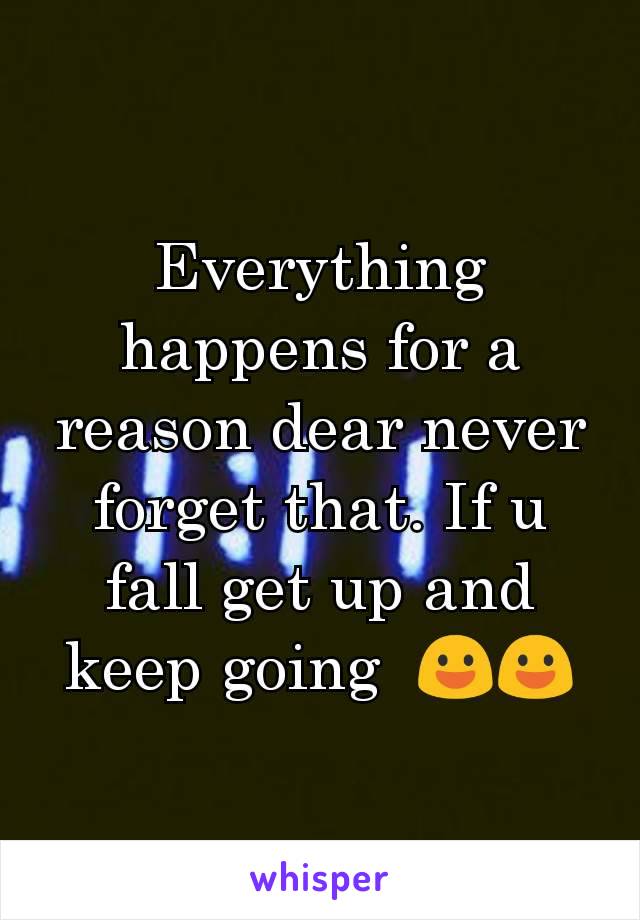 Everything happens for a reason dear never forget that. If u fall get up and keep going  😃😃