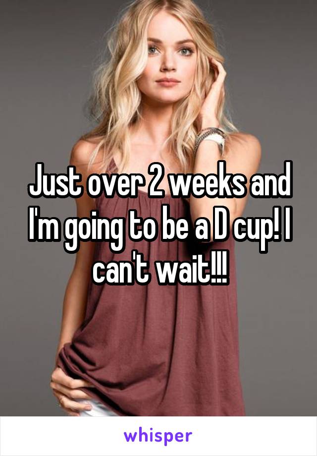 Just over 2 weeks and I'm going to be a D cup! I can't wait!!!