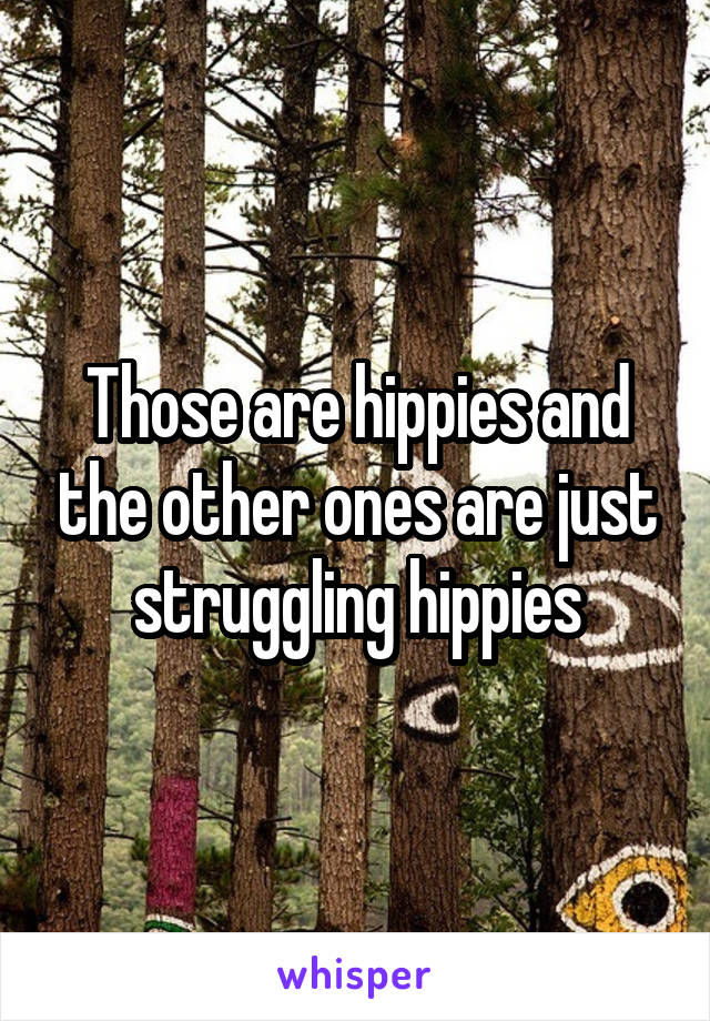 Those are hippies and the other ones are just struggling hippies