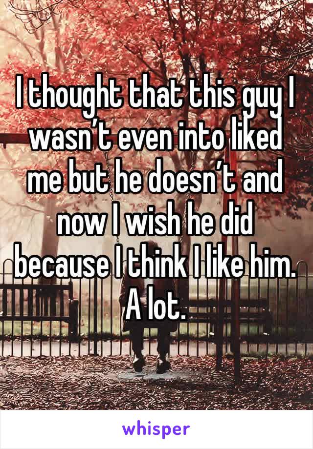 I thought that this guy I wasn’t even into liked me but he doesn’t and now I wish he did because I think I like him. A lot. 
