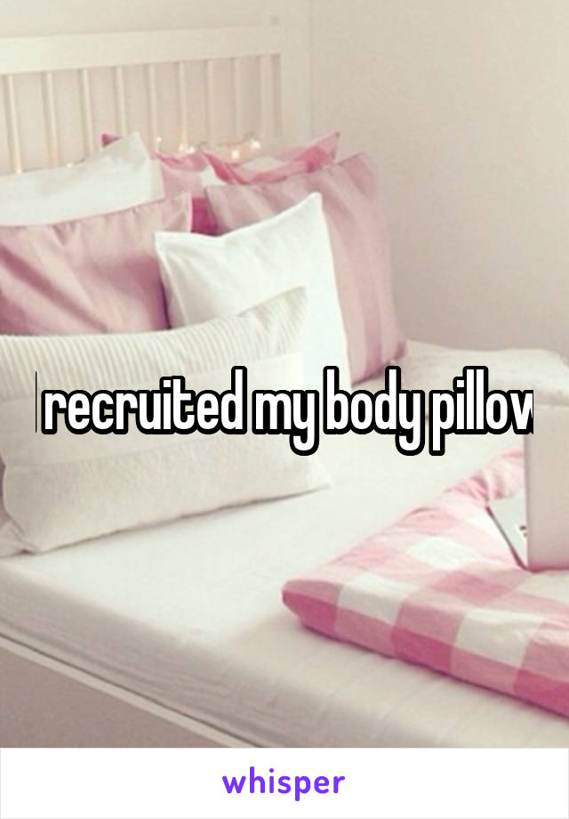I recruited my body pillow