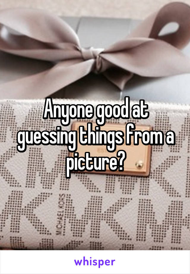 Anyone good at guessing things from a picture?