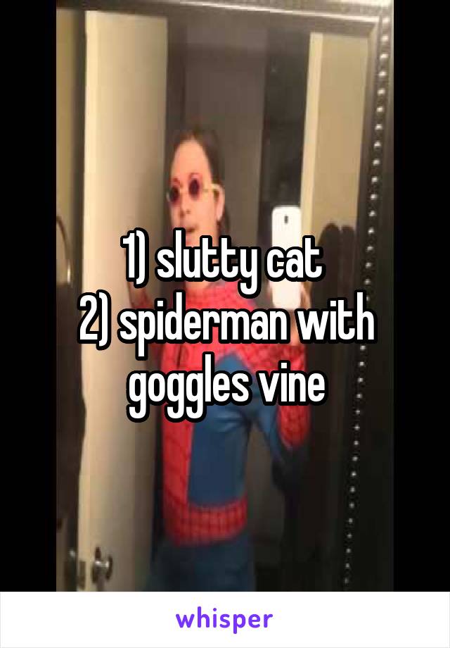 1) slutty cat 
2) spiderman with goggles vine