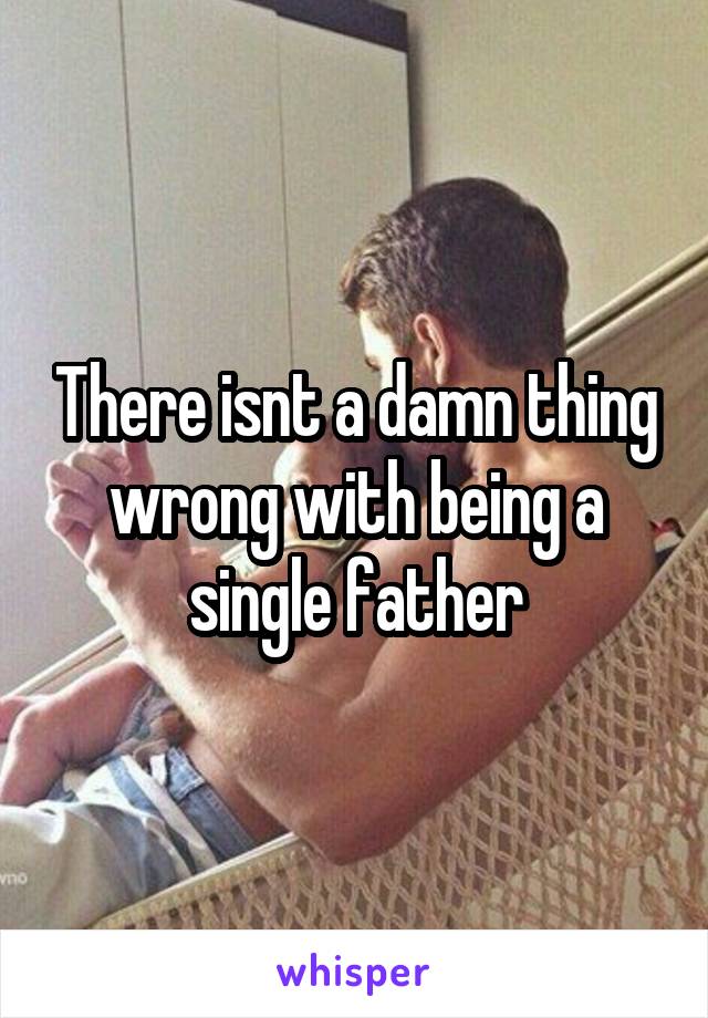 There isnt a damn thing wrong with being a single father