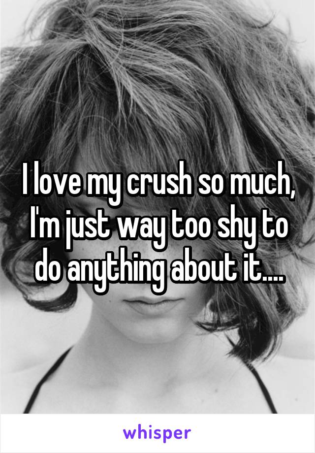 I love my crush so much, I'm just way too shy to do anything about it....