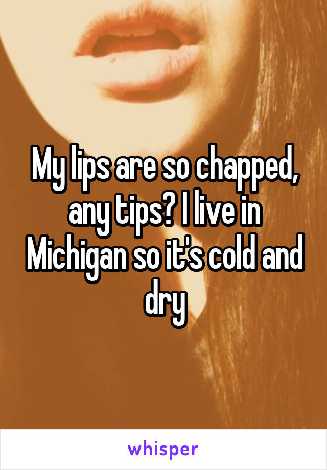 My lips are so chapped, any tips? I live in Michigan so it's cold and dry