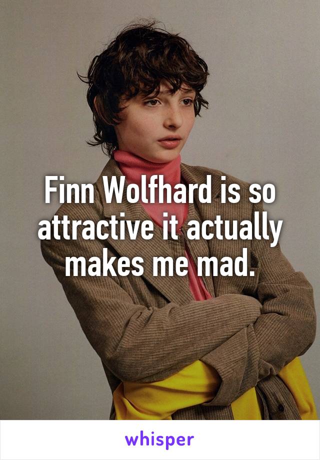 Finn Wolfhard is so attractive it actually makes me mad.