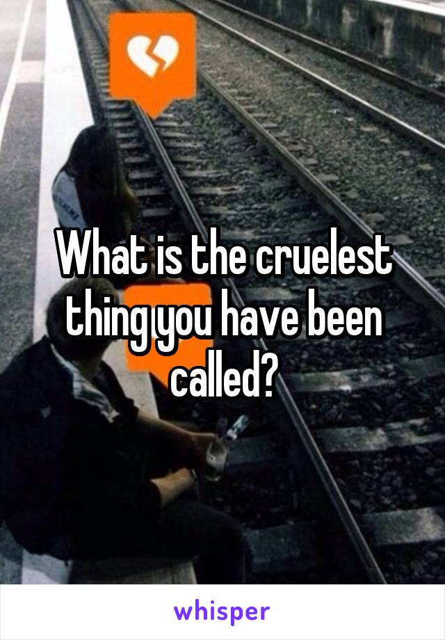 What is the cruelest thing you have been called?