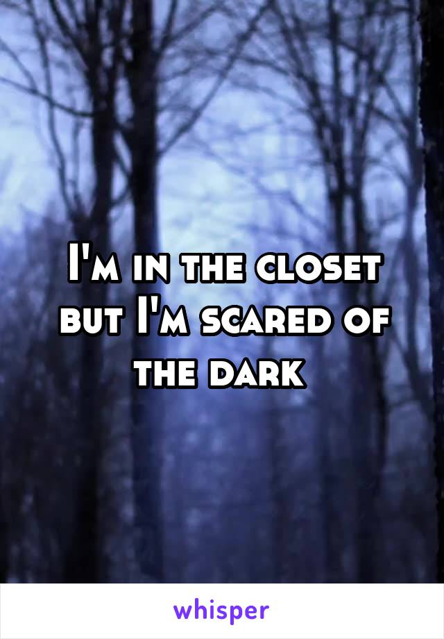 I'm in the closet but I'm scared of the dark 