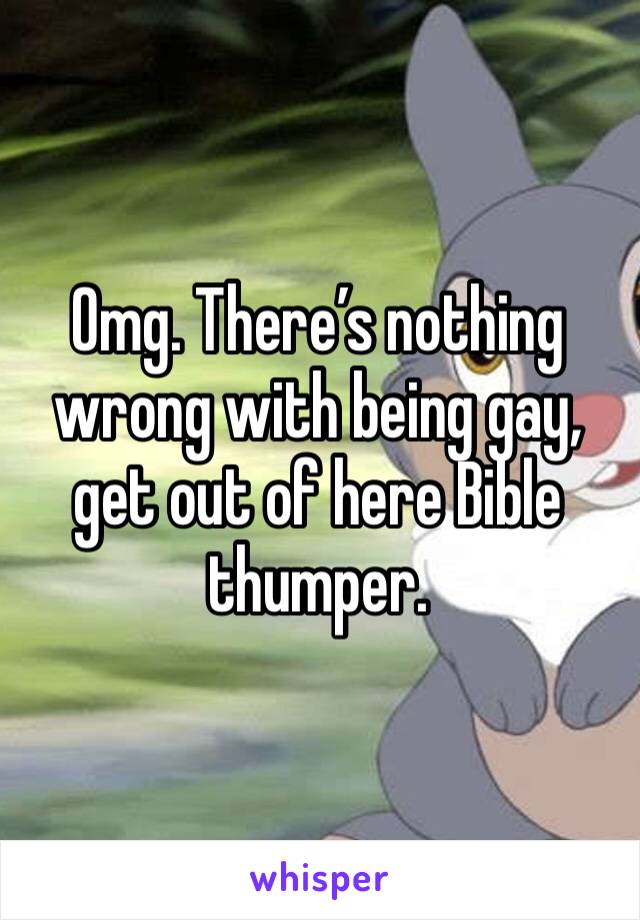 Omg. There’s nothing wrong with being gay, get out of here Bible thumper. 