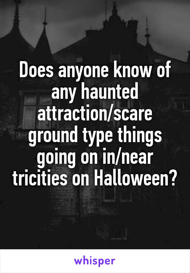 Does anyone know of any haunted attraction/scare ground type things going on in/near tricities on Halloween? 