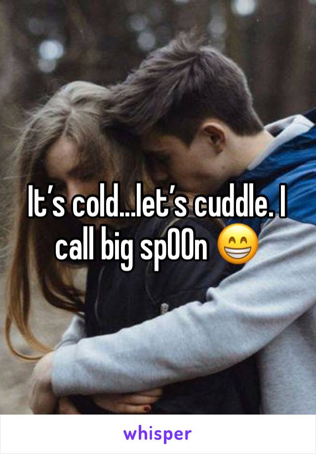 It’s cold...let’s cuddle. I call big sp00n 😁