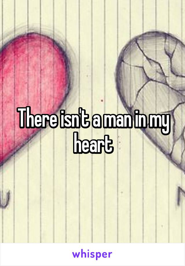 There isn't a man in my heart