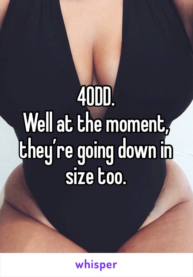 40DD. 
Well at the moment, they’re going down in size too. 