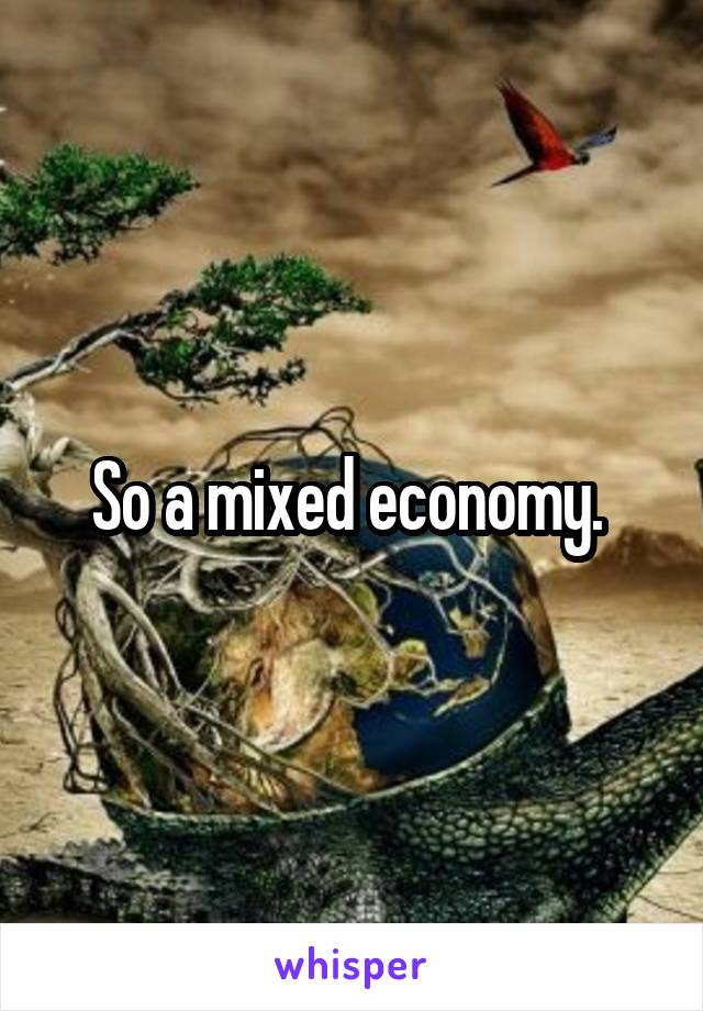 So a mixed economy. 