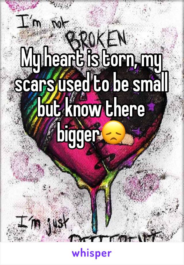 My heart is torn, my scars used to be small but know there bigger😞
