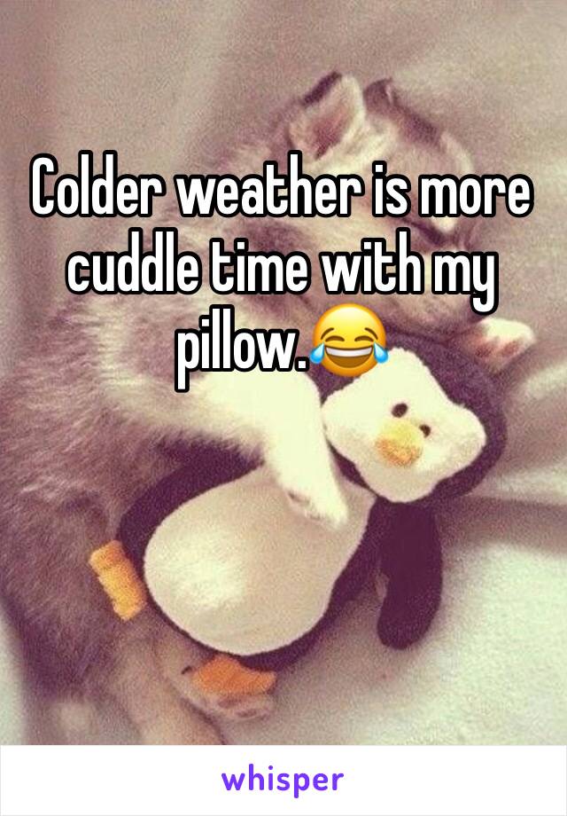 Colder weather is more cuddle time with my pillow.😂