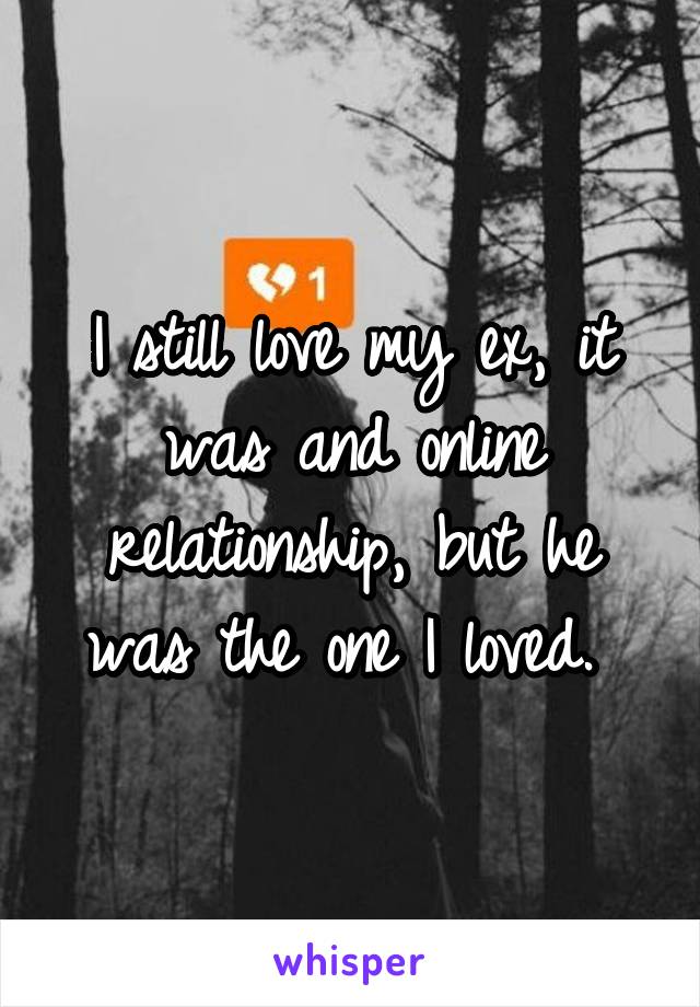 I still love my ex, it was and online relationship, but he was the one I loved. 